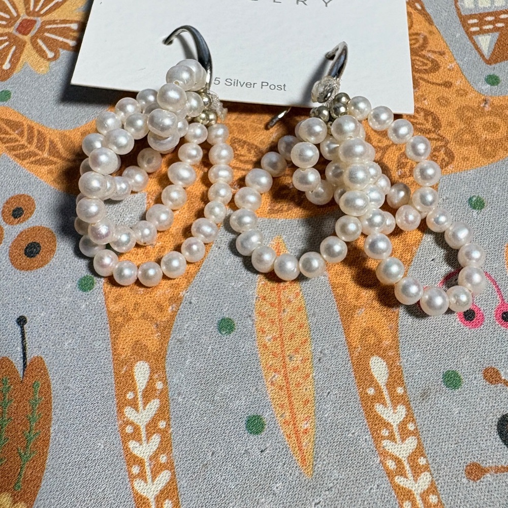 Freshwater Pearl beaded hook Earrings